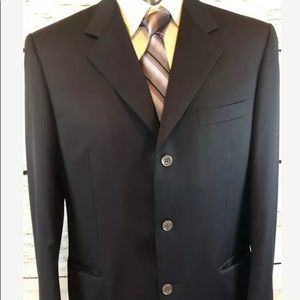 Canali Mens Blazer 3/B Suit jacket Black Sz 54L